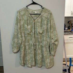 Light Green Floral Blouse
